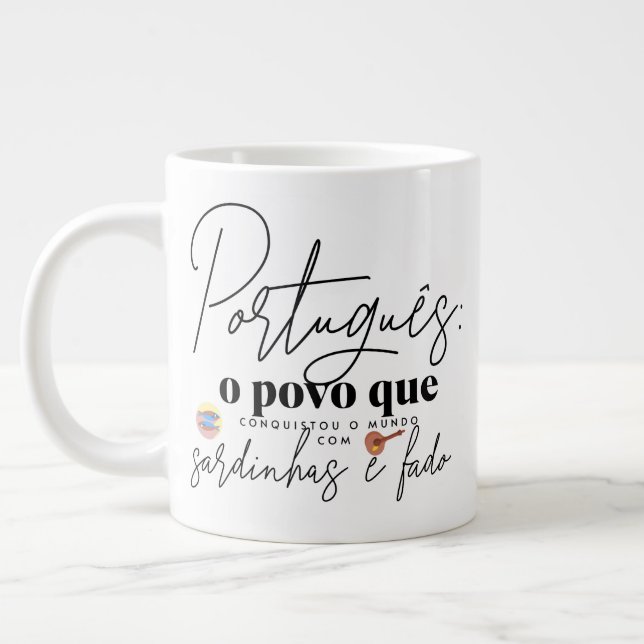 Caneca De Café Grande Specialty Mug Português o povo conquistou (Esquerda)