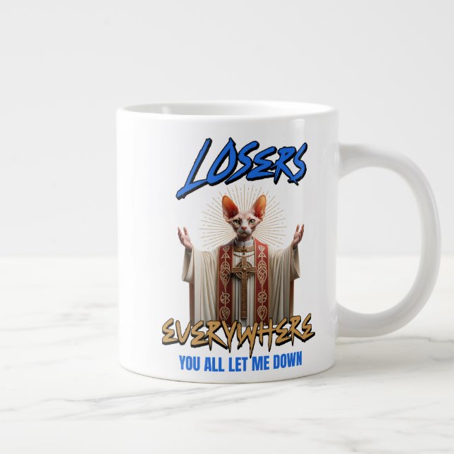 Caneca De Café Grande Sphynx Cat Mug Jesus Cristo Memória Engraçado Reli (Direita)