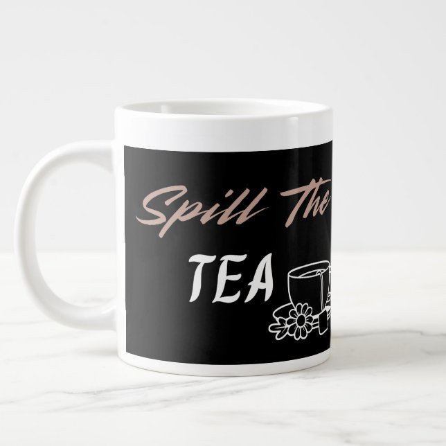 Caneca De Café Grande Spill the Tea Cute Aesthetic Birthday Gift for Her (Esquerda)