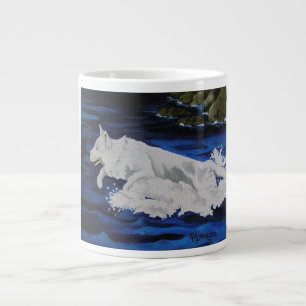 Caneca De Café Grande Splash White Dog
