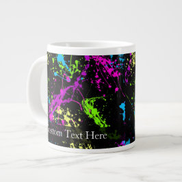 Caneca De Café Grande Splatter preto/neon personalizado