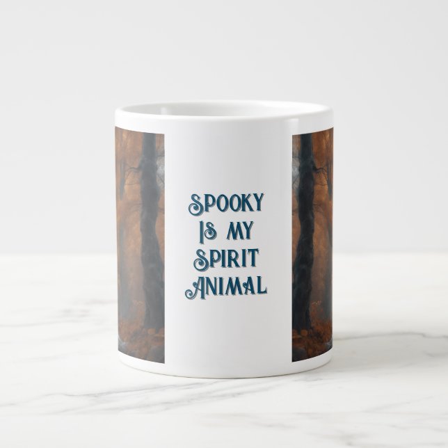 Caneca De Café Grande Spooky é o meu Animal Espírito (Frente)