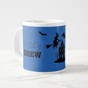 Caneca De Café Grande Spooky Haunted House & Witch Silhouette