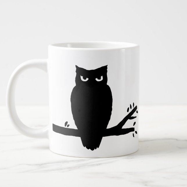 Caneca De Café Grande Spooky Owl Silhouette (Esquerda)