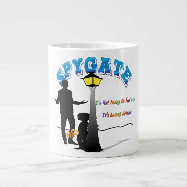 Caneca De Café Grande Spygate (está chovendo lá fora) (Frente)