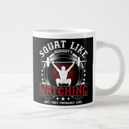 Caneca De Café Grande Squat Like Nobody's Watching Fitness Gym Workout