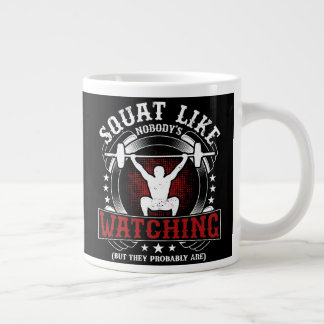 Caneca De Café Grande Squat Like Nobody's Watching Fitness Gym Workout