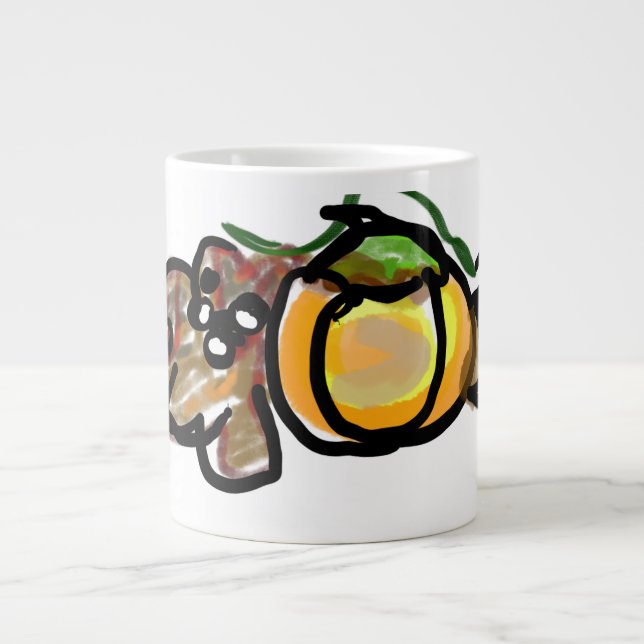 Caneca De Café Grande Squirrel pumpkins  (Frente)