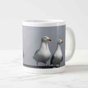 Caneca De Café Grande Sr. e Sra. Gully Gaivota Romântica Humorística Cos