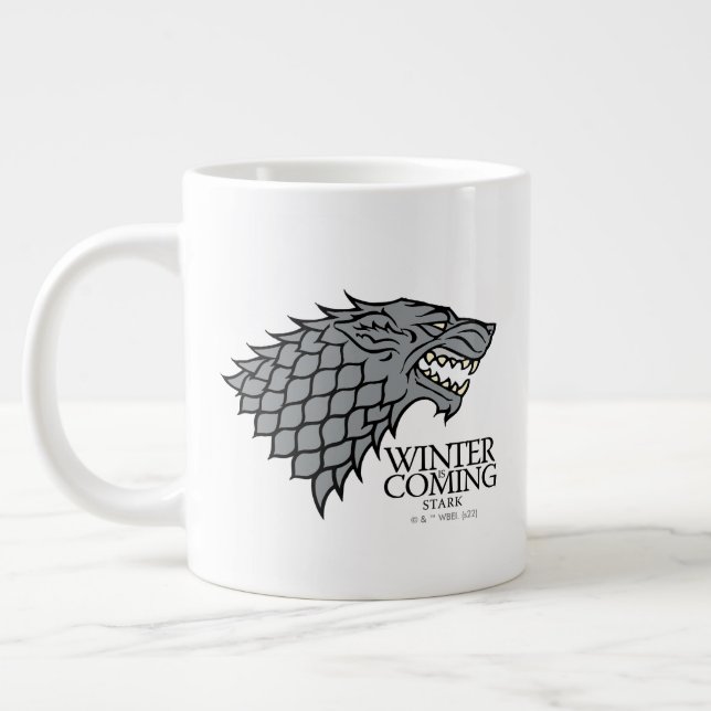Caneca De Café Grande Stark Sigil - O Inverno Está Chegando (Esquerda)