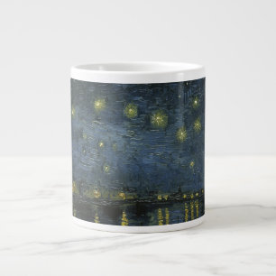 Caneca De Café Grande Starry Night Over the Rhône, pintura a óleo Van Go