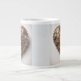 Caneca De Café Grande Steampunk Elegant Clockwork Gear Heart