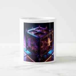 Caneca De Café Grande Steampunk Fractal Reflective Music Box