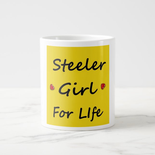 Caneca De Café Grande Steeler Girl for Life Mug (Frente)