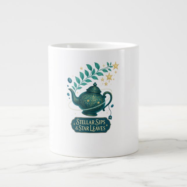 Caneca De Café Grande Stellar Sips & Star Deixa Mug - Taça de Chá Cósmic (Frente)