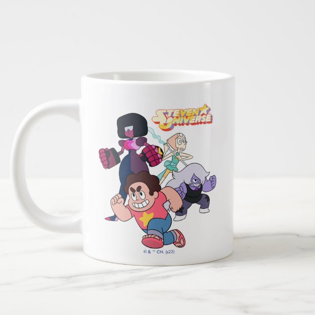 Caneca De Café Grande Steven Universe | Ação do grupo Crystal Gem (Esquerda)