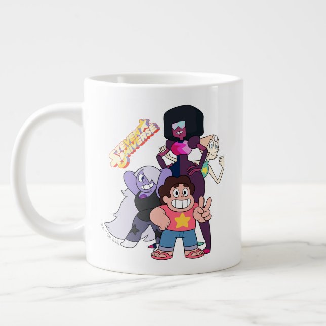 Caneca De Café Grande Steven Universe | Grupo Crystal Gem Pose (Esquerda)