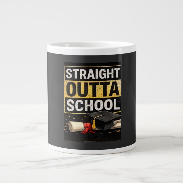 Caneca De Café Grande Straight Outta School Graduation Shirt (Frente)