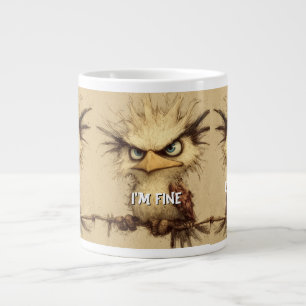 Caneca De Café Grande StressBird Estou bem É FIne Tudo está bem
