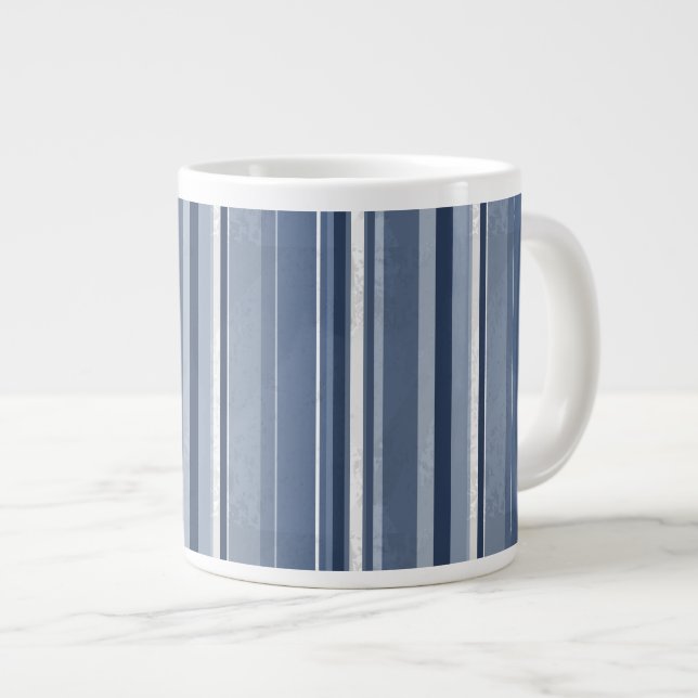 Caneca De Café Grande Stripes Azul (Frente Esquerda)