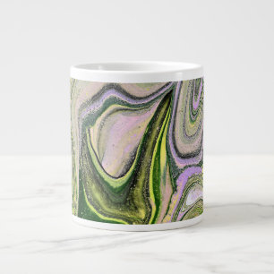 Caneca De Café Grande Sua Abstrato verde de forma livre