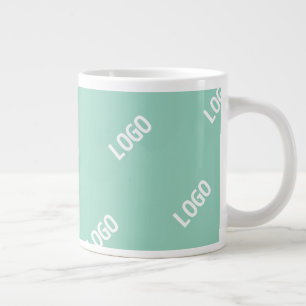 Caneca De Café Grande Sua Imagem ou Logotipo Carregado em Padrão   Verde
