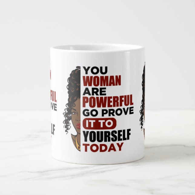 Caneca De Café Grande Sua mulher é poderosa... vá provar para si mesma. (Frente)