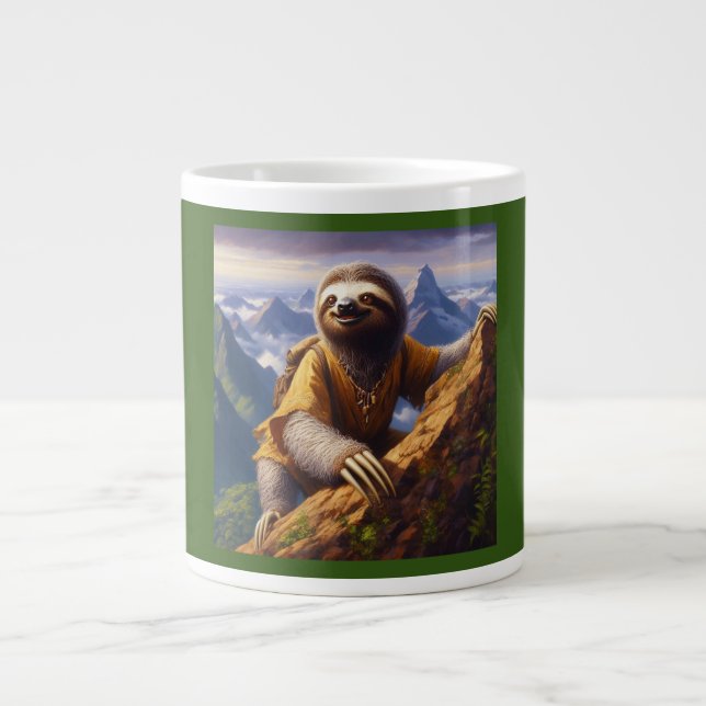 Caneca De Café Grande Subindo na Montanha Larga (Frente)