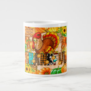Caneca De Café Grande Sublimação de Tumbler de Ação de Graças Magro - Di