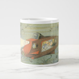Caneca De Café Grande Submarino Steampunk de Ficção Científica Vintage n