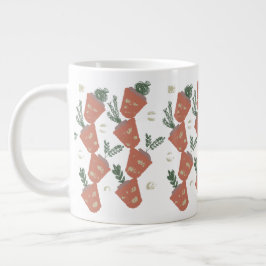 Caneca De Café Grande Succulent e Fern Terracotta Potes Greenerence