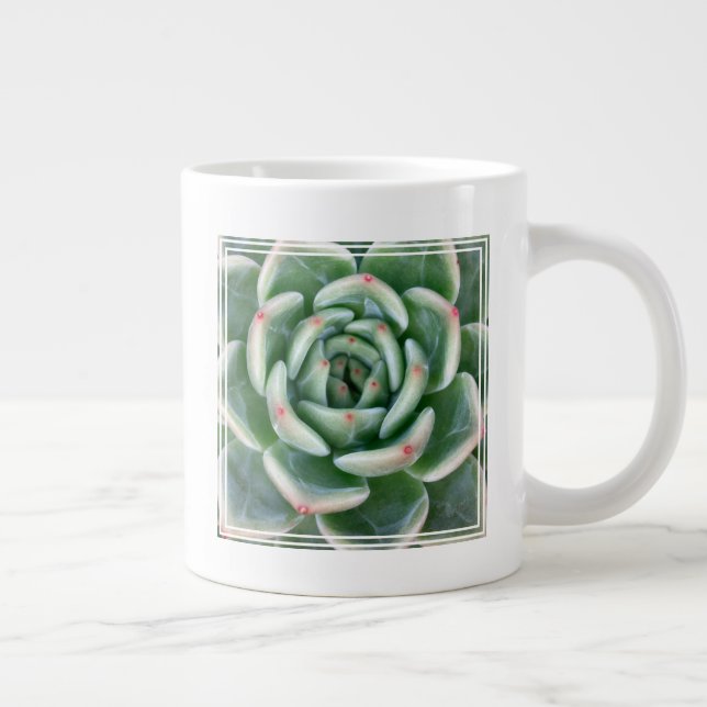 Caneca De Café Grande Suculento com ponta vermelha verde (Direita)