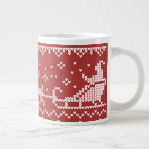 Caneca De Café Grande Suéter nojento, trenó e renas do Papai Noel