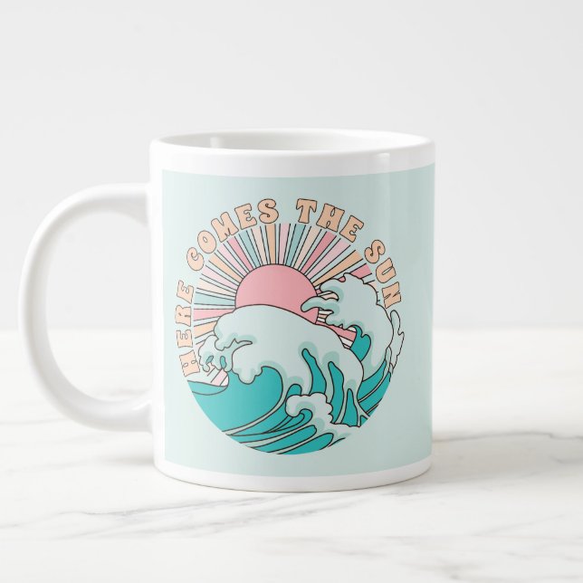 Caneca De Café Grande Summer Beach Sun e Surf (Esquerda)