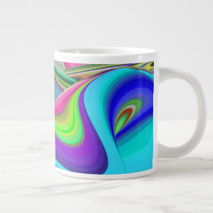 Caneca De Café Grande Summersense, Abstrato 3D Rainbowart