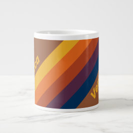 Caneca De Café Grande Sunbaked Clay Stripes with Name