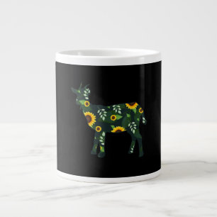 Caneca De Café Grande Sunflower Girl Floral Goat Kid Havaiano
