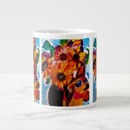Caneca De Café Grande Sunflowers and chihuahua 