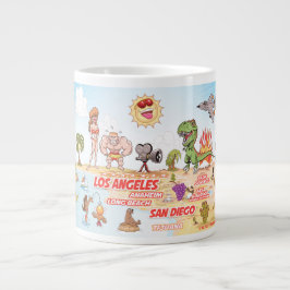 Caneca De Café Grande Sunny California Beach Paradise Jumbo Mug