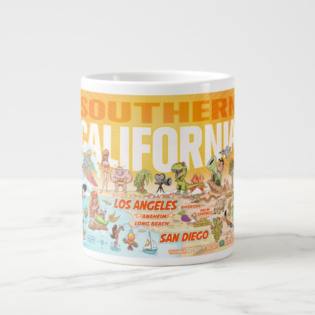 Caneca De Café Grande Sunny Southern California Jumbo Mug (Frente)