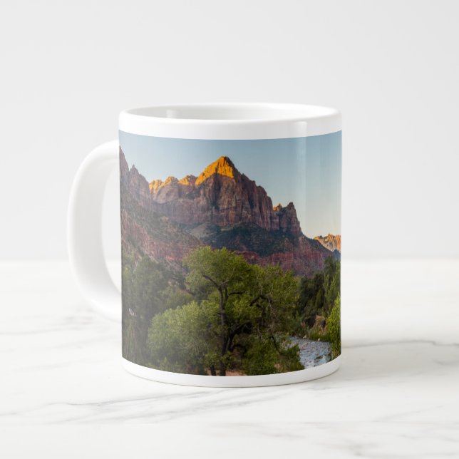 Caneca De Café Grande Sunrise sobre o vigia (Frente Esquerda)