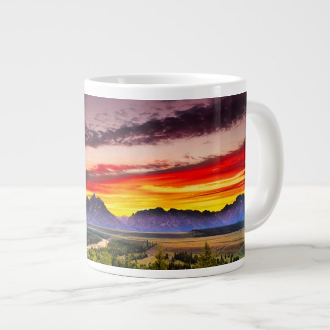 Caneca De Café Grande Sunset de Verão em Cobra River Overlook (Frente Esquerda)