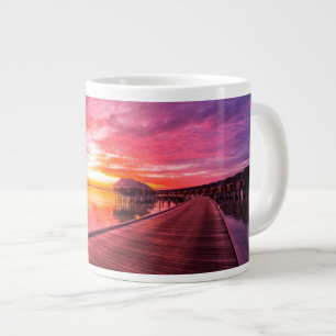 Caneca De Café Grande Sunset na Ilha das Maldivas   Water Villas Resort