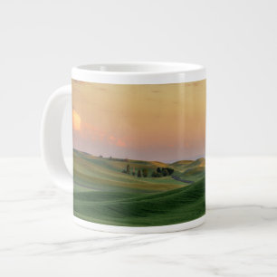 Caneca De Café Grande Sunset sobre Campos de Trigo Estado de Washington
