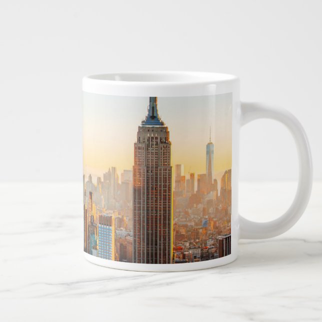 Caneca De Café Grande Sunset Sobre Nova York (Direita)