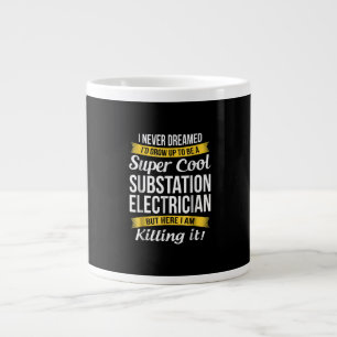 Caneca De Café Grande Super Legal Subestação Eletricidade Funny Gift