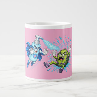 Caneca De Café Grande Super Sanitizer vs. Germ Monster