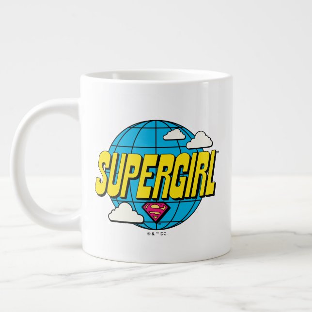 Caneca De Café Grande Supergirl Global Gráfico Pop (Esquerda)