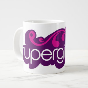 Caneca De Café Grande Supergirl Groovy Name e S-Shield