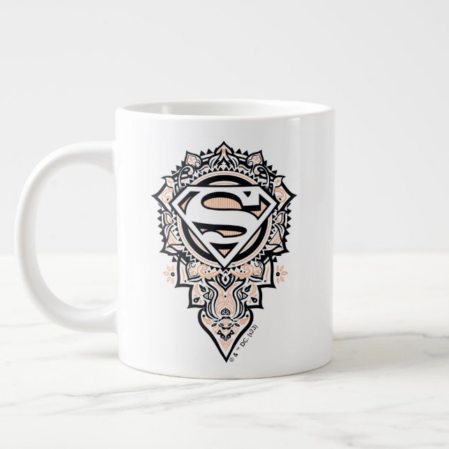 Caneca De Café Grande Supergirl Mandala Graphic (Esquerda)